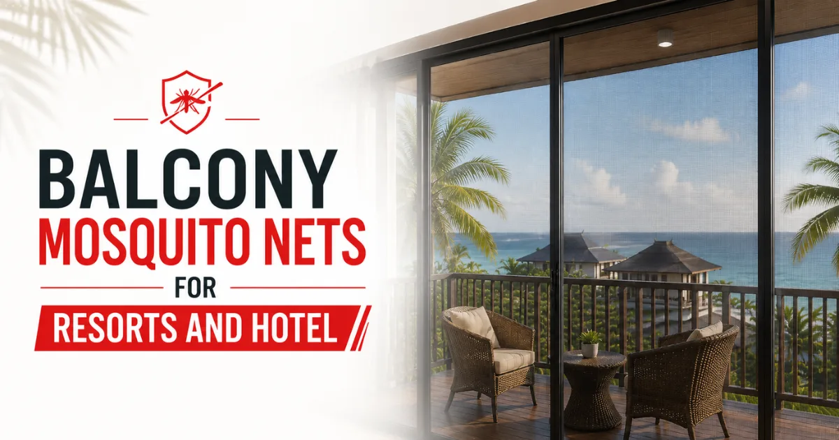balcony mosquito nets for resort and hotel