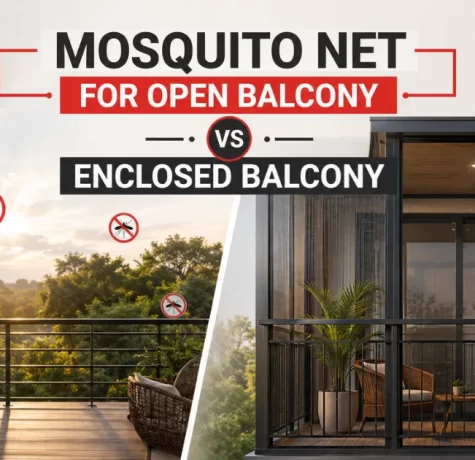 mosquito net for open balcony vs enclosed balcony