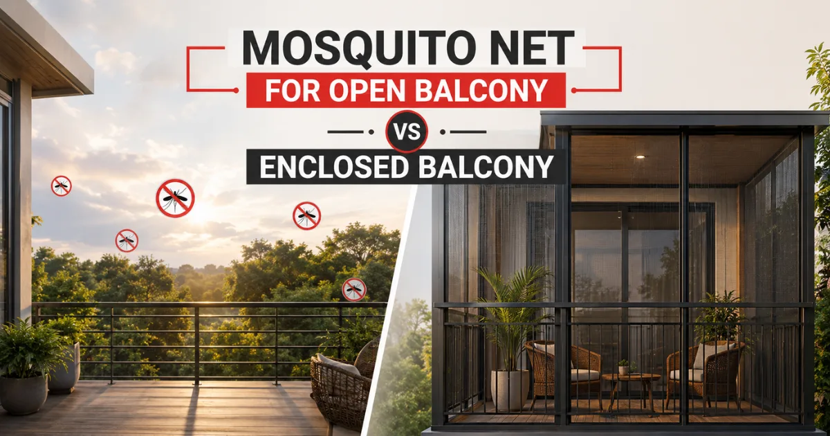 mosquito net for open balcony vs enclosed balcony